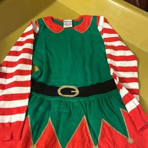 Cute Elf Sweater Dress Girls Size M (7-8) - Like New Condition